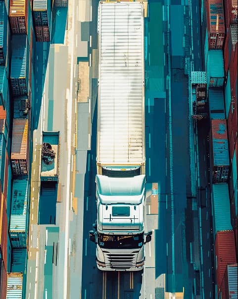 Truck and Plane representing logistics